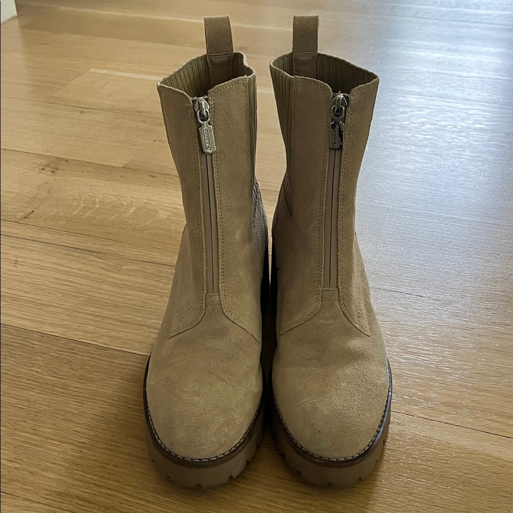 Blondo Demaria Waterproof Suede Lug Sole Platform Booties.